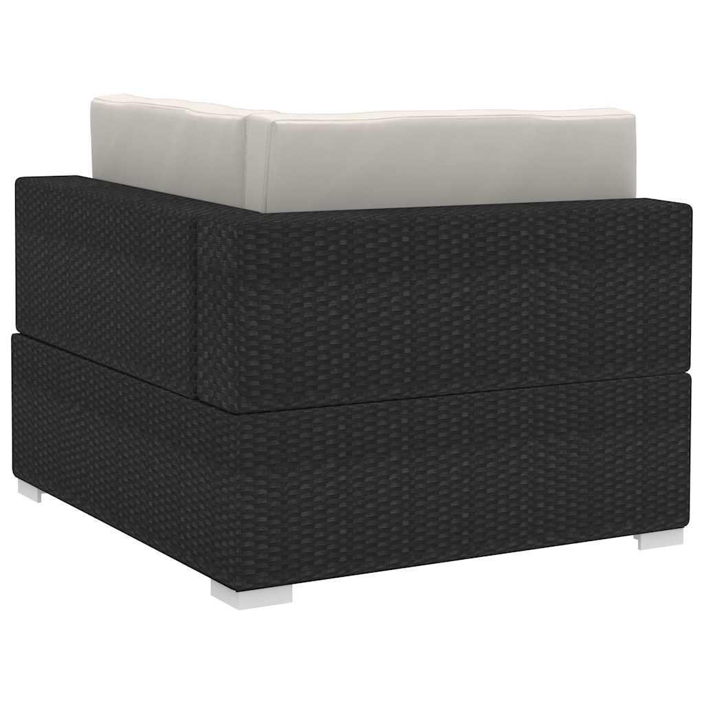 vidaXL Corner sofa sets 2 pcs with cushions poly rattan black
