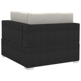 vidaXL Corner sofa sets 2 pcs with cushions poly rattan black