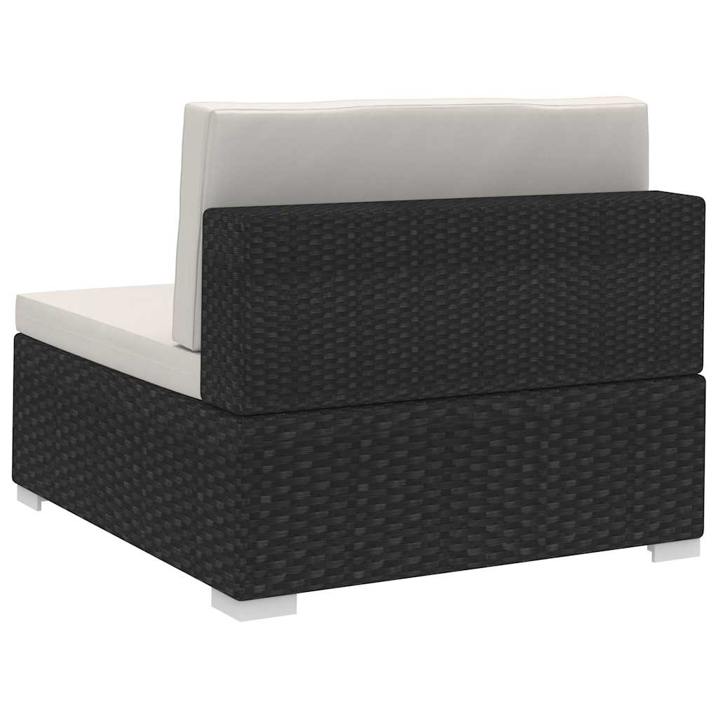vidaXL Corner sofa sets 2 pcs with cushions poly rattan black