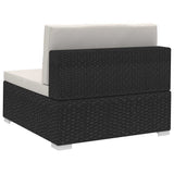 vidaXL Corner sofa sets 2 pcs with cushions poly rattan black