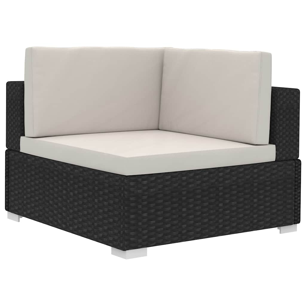 vidaXL Corner sofa sets 2 pcs with cushions poly rattan black