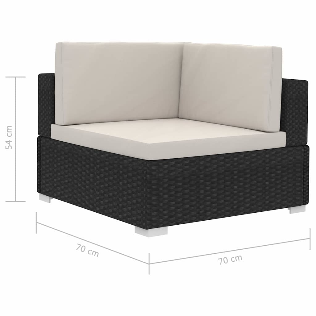 vidaXL Corner sofa sets 2 pcs with cushions poly rattan black