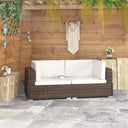 vidaXL Corner sofa sets 2 pcs with cushions poly rattan black