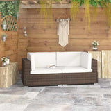 vidaXL Corner sofa sets 2 pcs with cushions poly rattan black