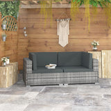 vidaXL Corner sofa sets 2 pcs with cushions poly rattan black