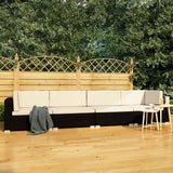 vidaXL 3-delige Loungeset met kussens poly rattan zwart