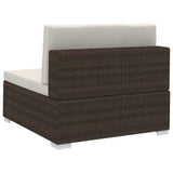 vidaXL 3-delige Loungeset met kussens poly rattan zwart