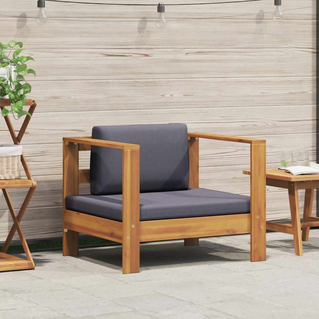 vidaXL 2-delige Loungeset met crèmewitte kussens acaciahout