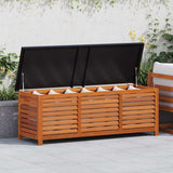 vidaXL Garden Storage Box 60x50x55 cm Solid Eucalyptus Wood