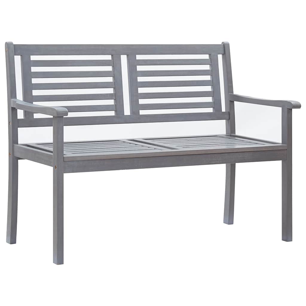 vidaXL 2-Seater Garden Bench 120 cm Solid Eucalyptus Wood Grey