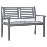 vidaXL 2-Seater Garden Bench 120 cm Solid Eucalyptus Wood Grey