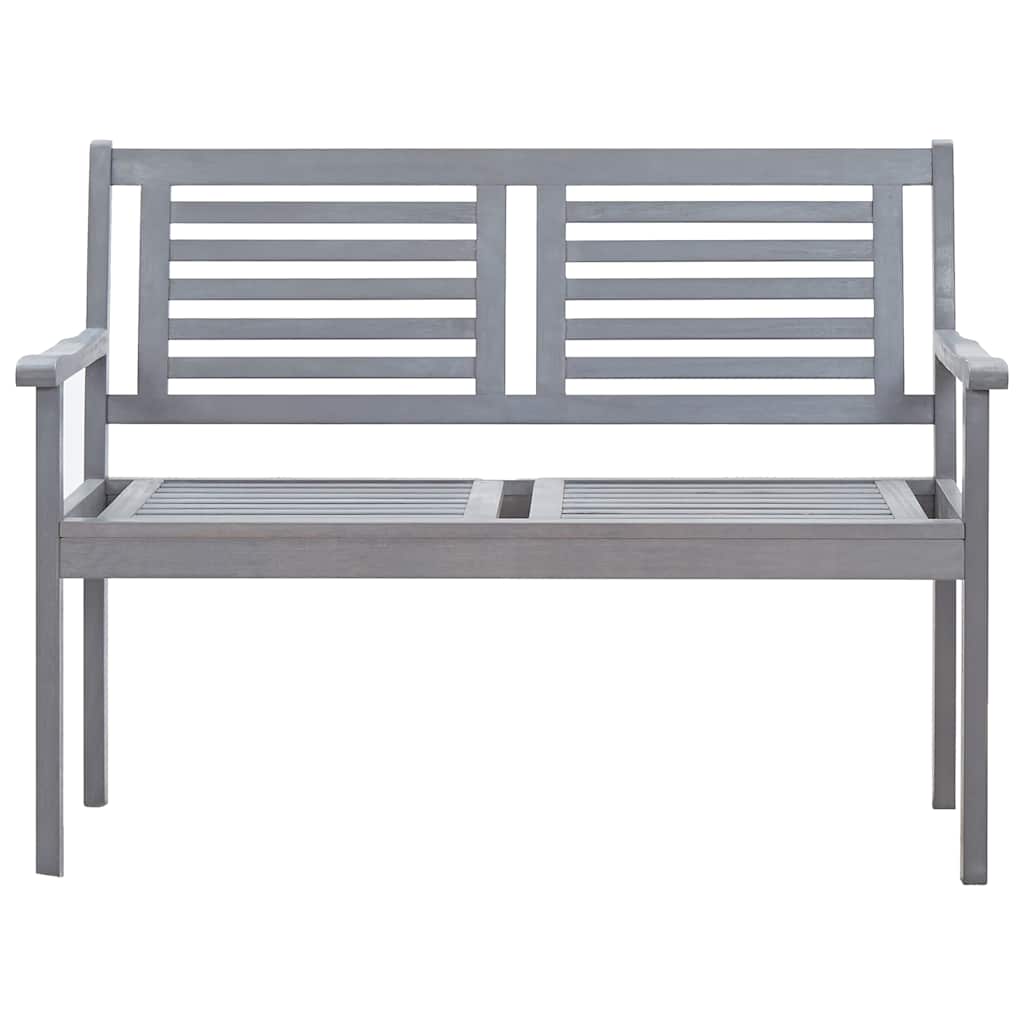 vidaXL 2-Seater Garden Bench 120 cm Solid Eucalyptus Wood Grey