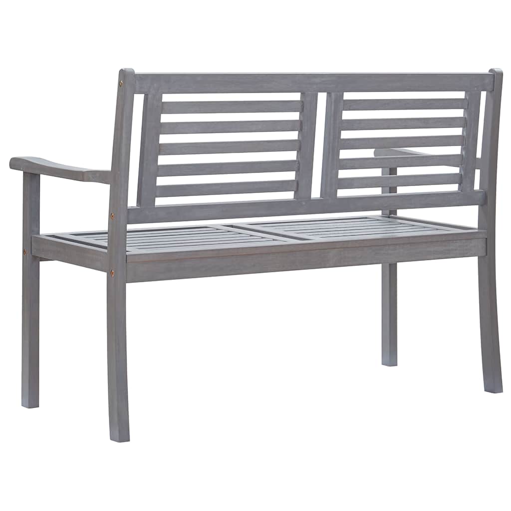 vidaXL 2-Seater Garden Bench 120 cm Solid Eucalyptus Wood Grey