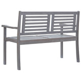 vidaXL 2-Seater Garden Bench 120 cm Solid Eucalyptus Wood Grey
