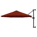 vidaXL Wandparasol met metalen paal 300 cm zandkleurig