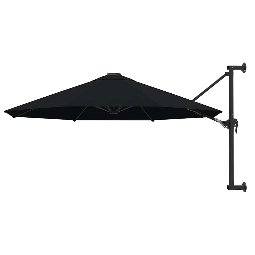 vidaXL Wandparasol met metalen paal 300 cm zandkleurig