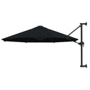 vidaXL Wandparasol met metalen paal 300 cm zandkleurig