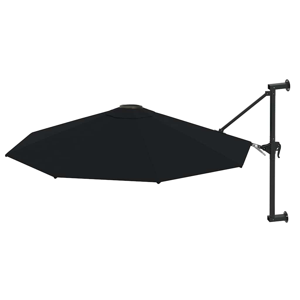 vidaXL Wandparasol met metalen paal 300 cm zandkleurig