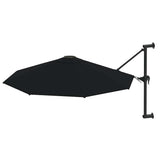 vidaXL Wandparasol met metalen paal 300 cm zandkleurig