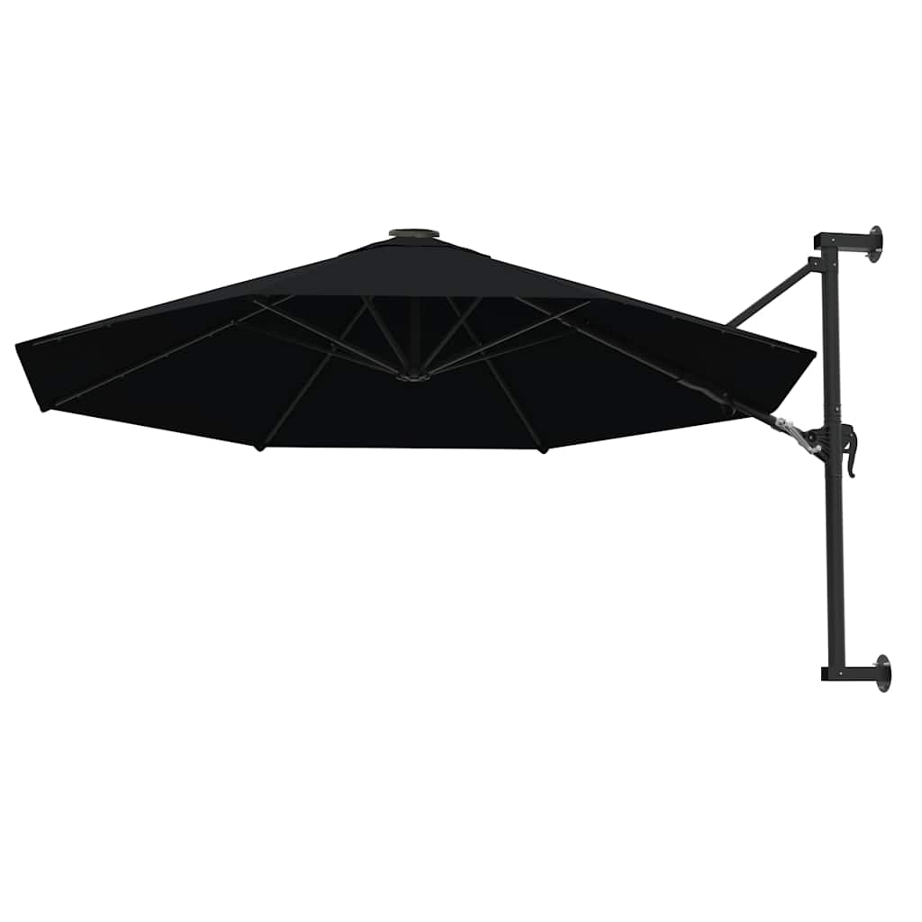 vidaXL Wandparasol met metalen paal 300 cm zandkleurig