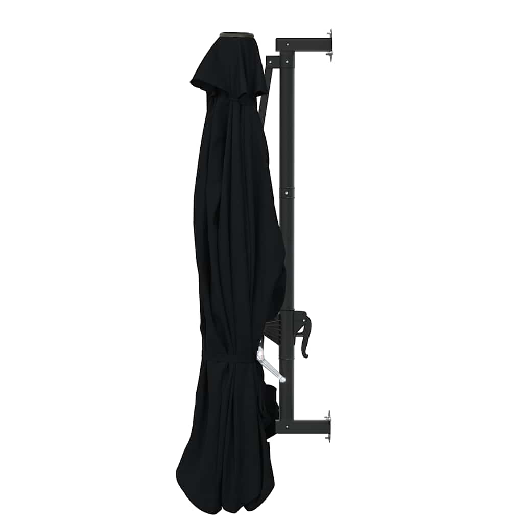 vidaXL Wandparasol met metalen paal 300 cm zandkleurig