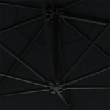 vidaXL Wandparasol met metalen paal 300 cm zandkleurig