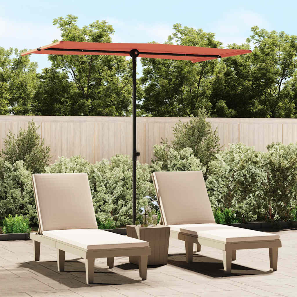 vidaXL Parasol met aluminium paal 180x110 cm groen