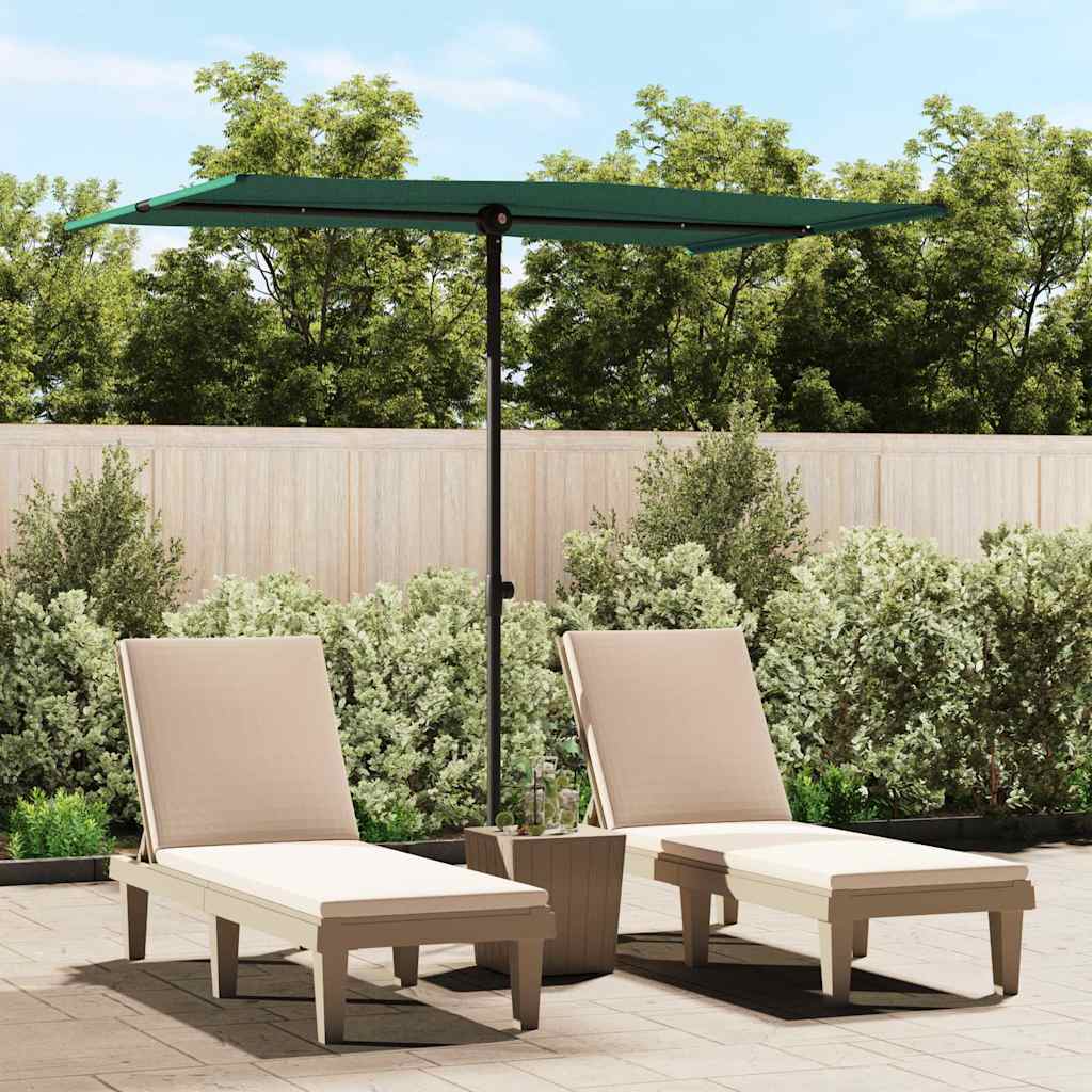 vidaXL Parasol met aluminium paal 180x110 cm groen
