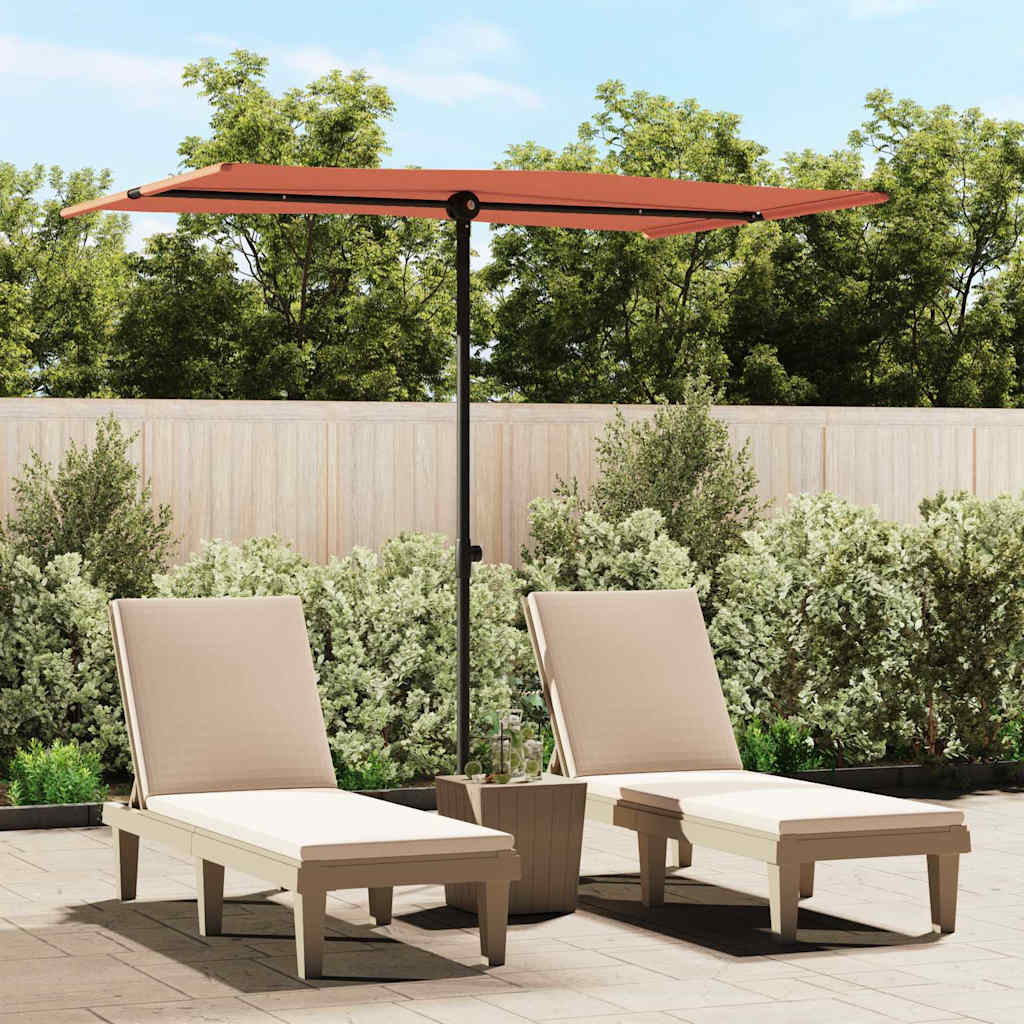 vidaXL Parasol met aluminium paal 180x110 cm groen