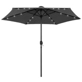 vidaXL Parasol met LED-verlichting en aluminium paal 270 cm zandwit