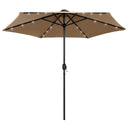 vidaXL Parasol met LED-verlichting en aluminium paal 270 cm zandwit