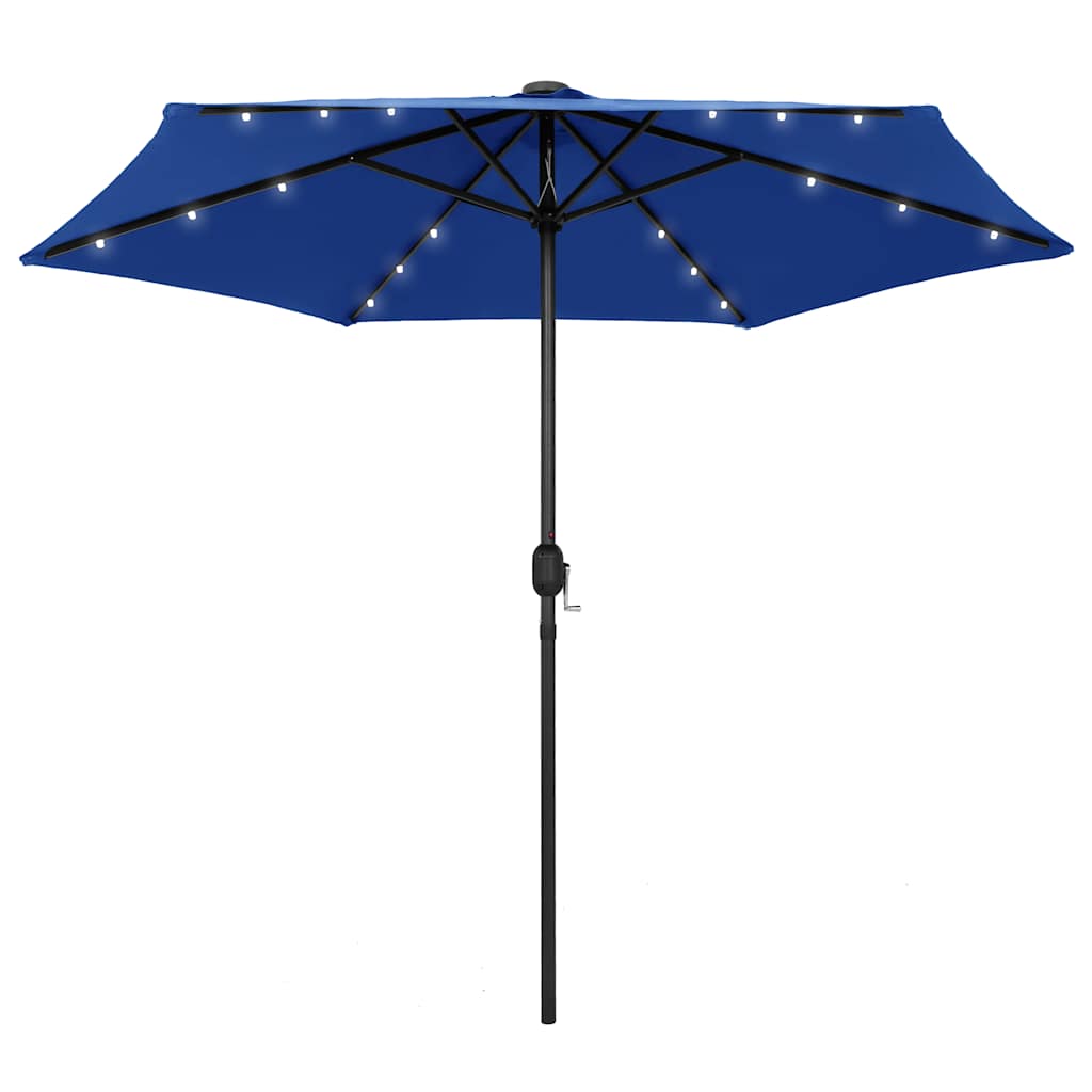vidaXL Parasol met LED-verlichting en aluminium paal 270 cm zandwit