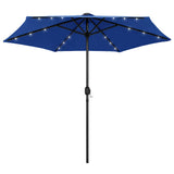 vidaXL Parasol met LED-verlichting en aluminium paal 270 cm zandwit