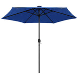vidaXL Parasol met LED-verlichting en aluminium paal 270 cm zandwit