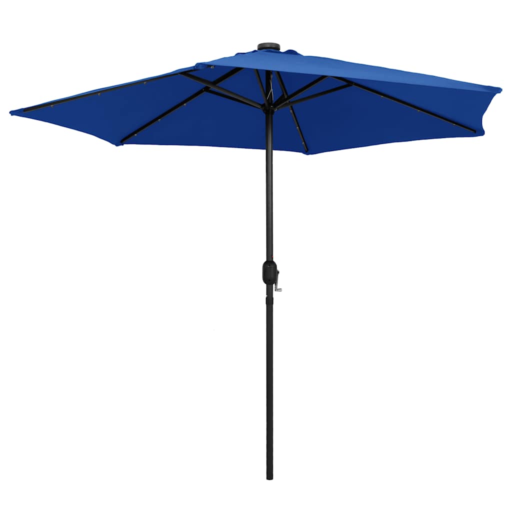 vidaXL Parasol met LED-verlichting en aluminium paal 270 cm zandwit