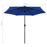 vidaXL Parasol met LED-verlichting en aluminium paal 270 cm zandwit