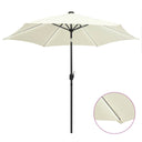 vidaXL Parasol met LED-verlichting en aluminium paal 300 cm groen