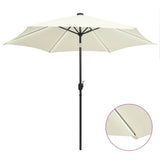 vidaXL Parasol met LED-verlichting en aluminium paal 300 cm groen