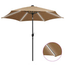 vidaXL Parasol met LED-verlichting en aluminium paal 300 cm groen