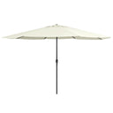 vidaXL Parasol with Metal Pole 390 cm Sand White