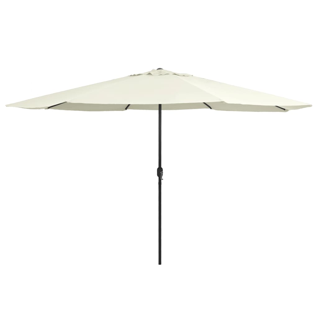 vidaXL Parasol with Metal Pole 390 cm Sand White