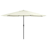 vidaXL Parasol with Metal Pole 390 cm Sand White