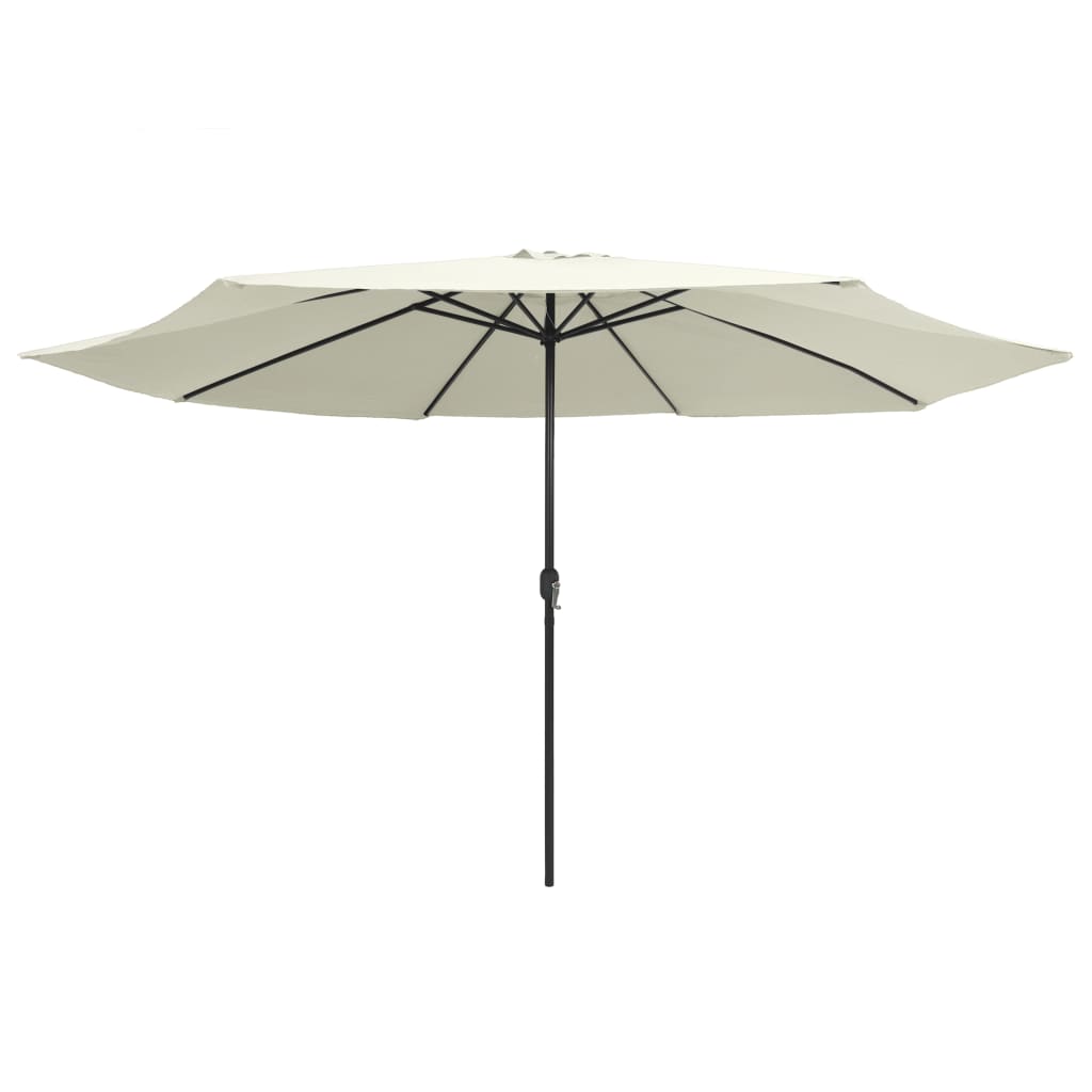 vidaXL Parasol with Metal Pole 390 cm Sand White