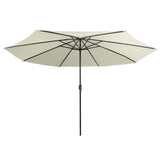 vidaXL Parasol with Metal Pole 390 cm Sand White