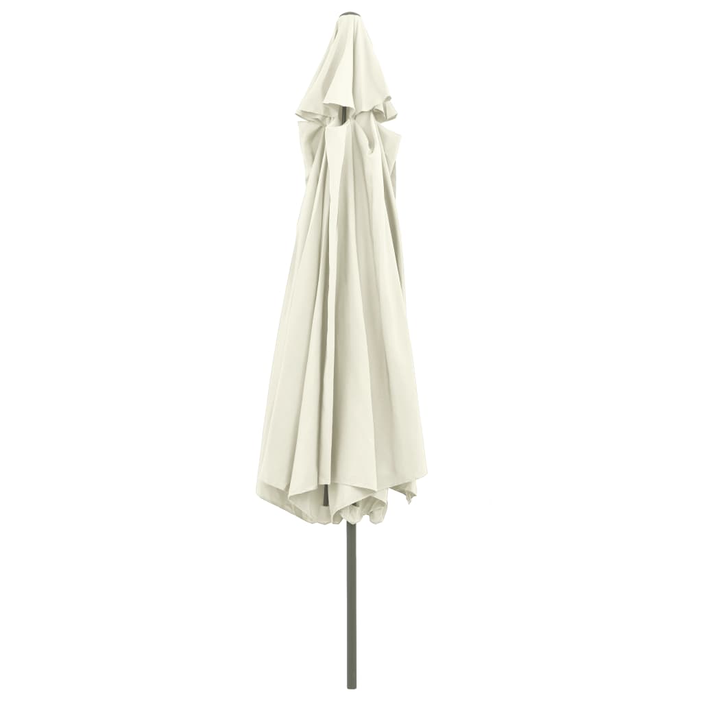 vidaXL Parasol with Metal Pole 390 cm Sand White