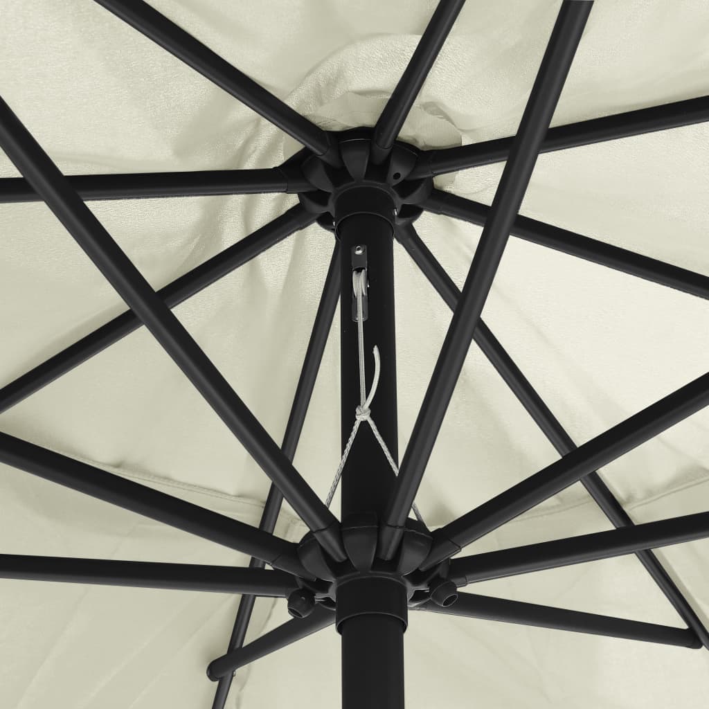vidaXL Parasol with Metal Pole 390 cm Sand White