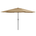 vidaXL Parasol with Metal Pole 390 cm Sand White