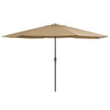 vidaXL Parasol with Metal Pole 390 cm Sand White