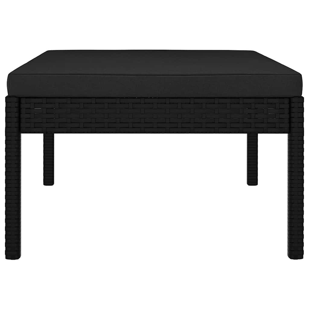 vidaXL 3-delige Loungeset met kussens poly rattan bruin