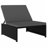 vidaXL Tuinstoelen 2 st verstelbaar met tafel poly rattan bruin